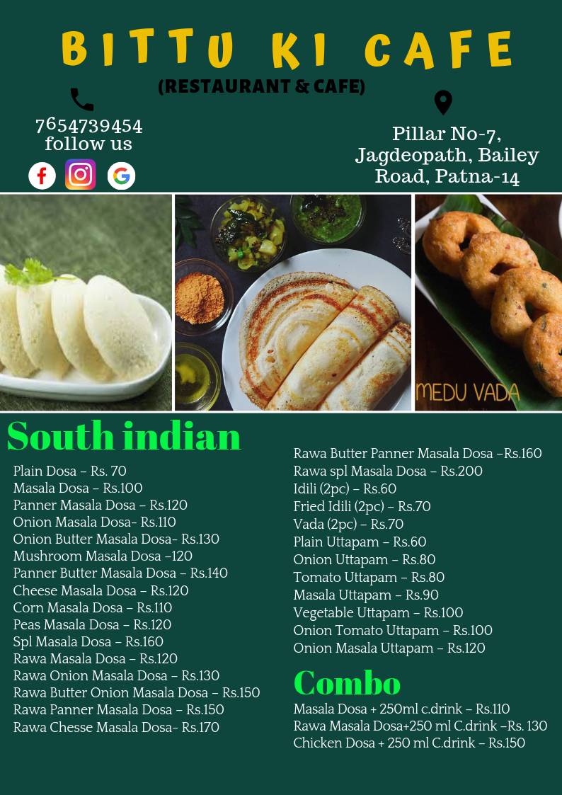 Bittu Ki Cafe menu
