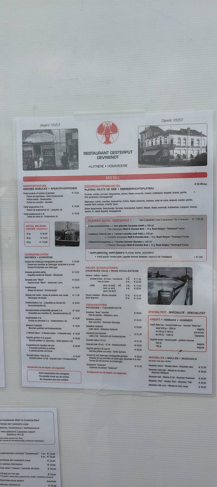 Menu de De Oesterput