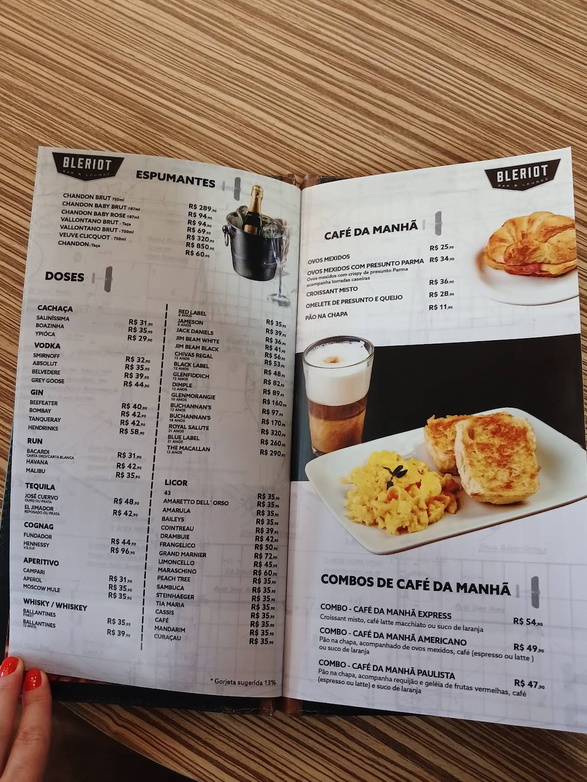 Bleriot Bar & Lounge - Terminal 2 cardápio