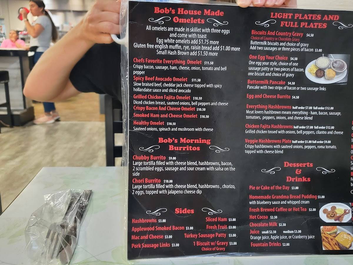 Menu at Bob's Grill & Cafeteria, Conway