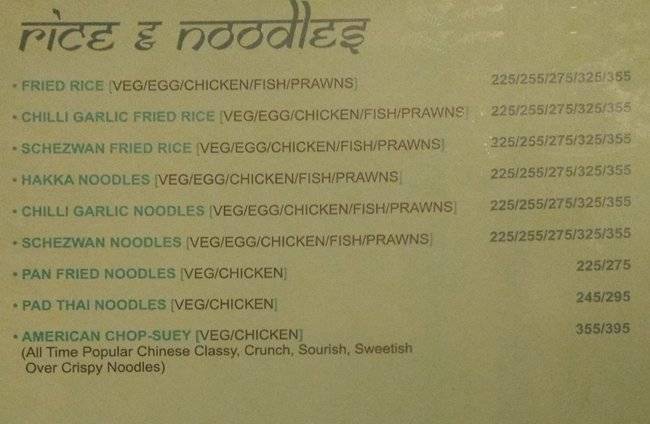 Bollywood Biistro menu