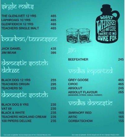 Bollywood Biistro menu