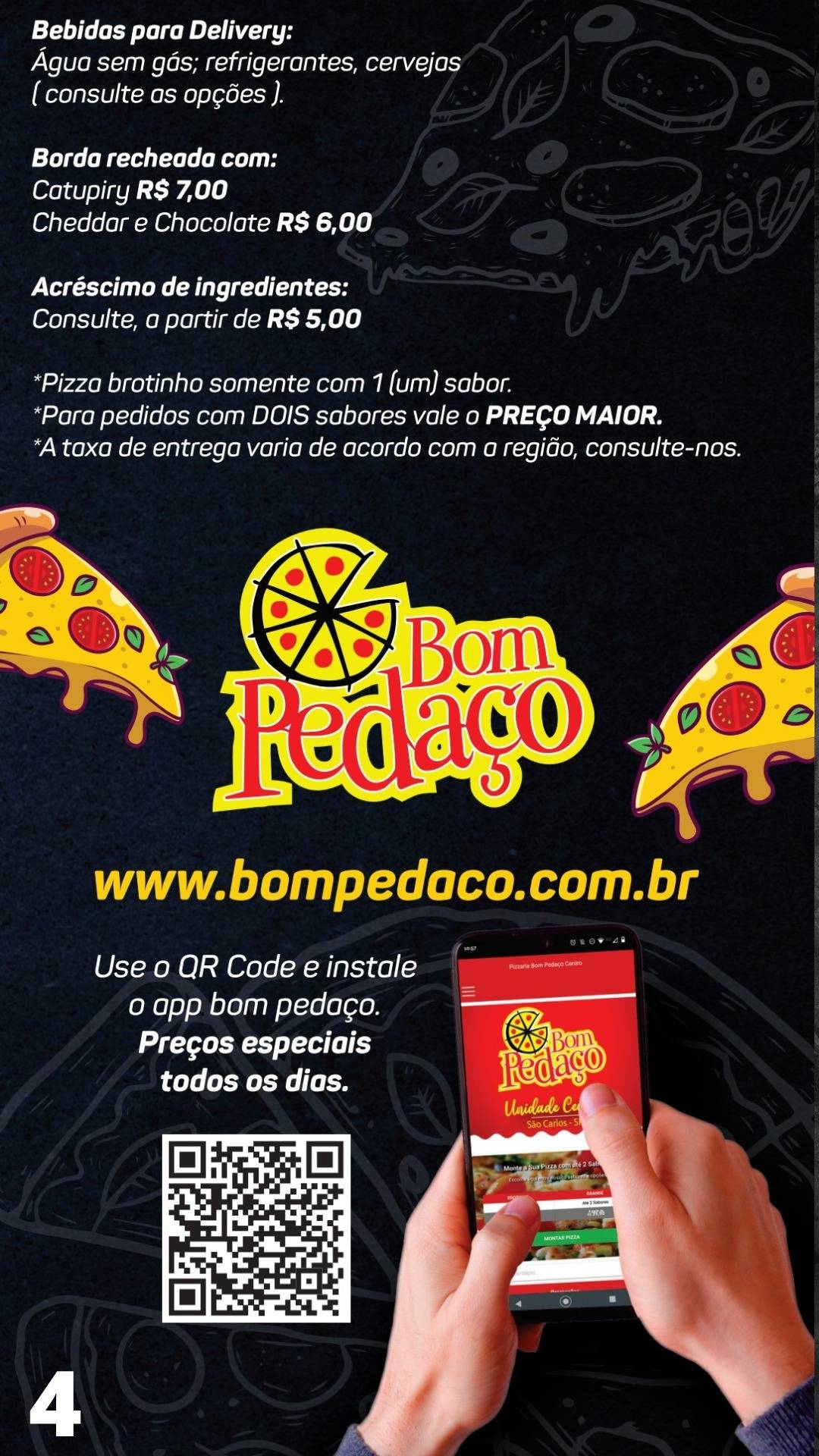 Bom Pedaço cardápio