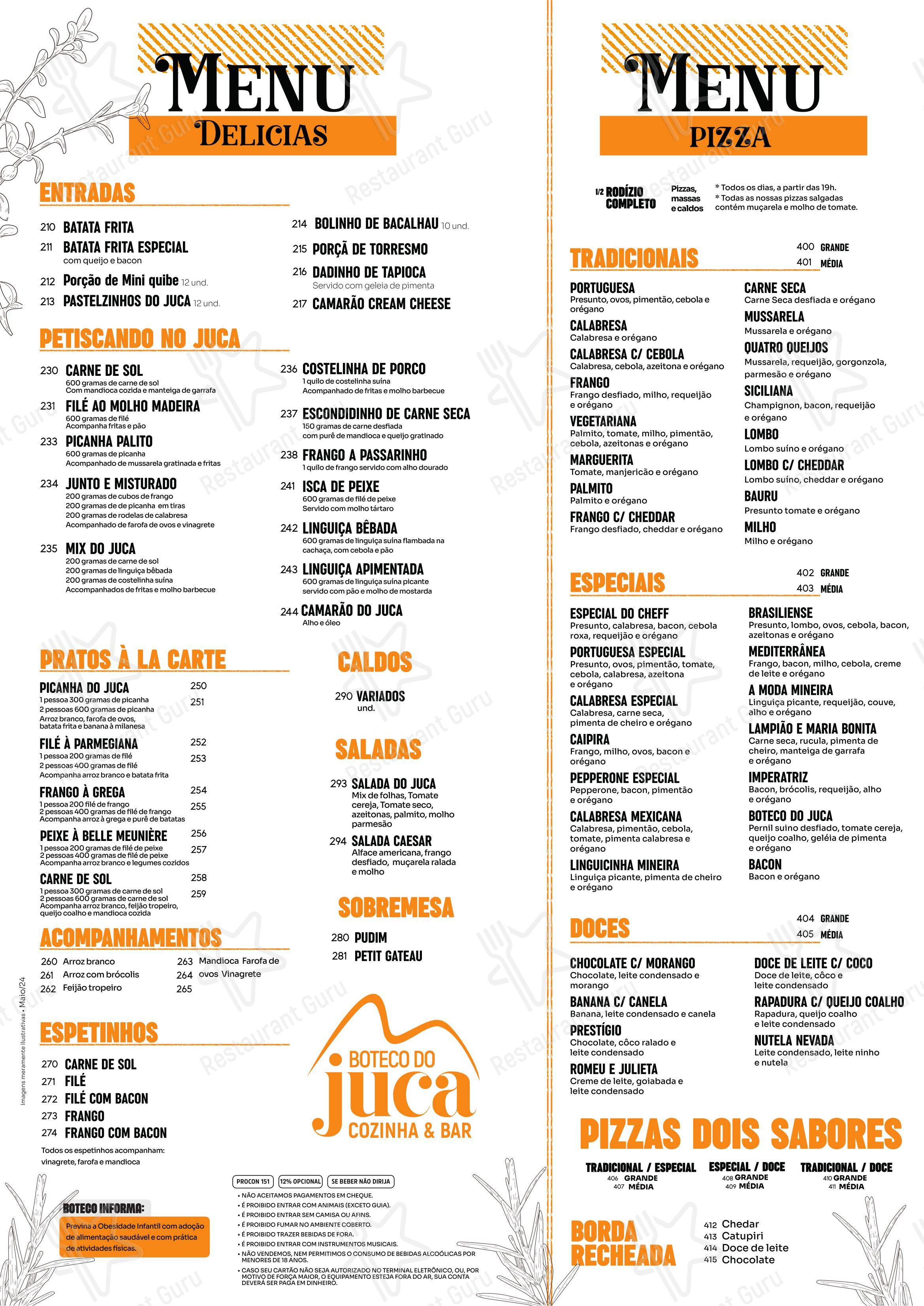 Boteco do Juca - Menu