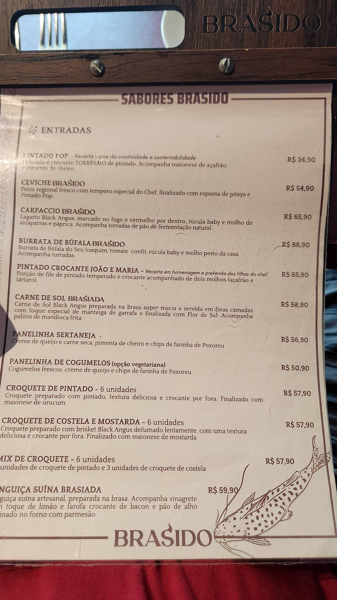 Brasido Restaurante cardápio