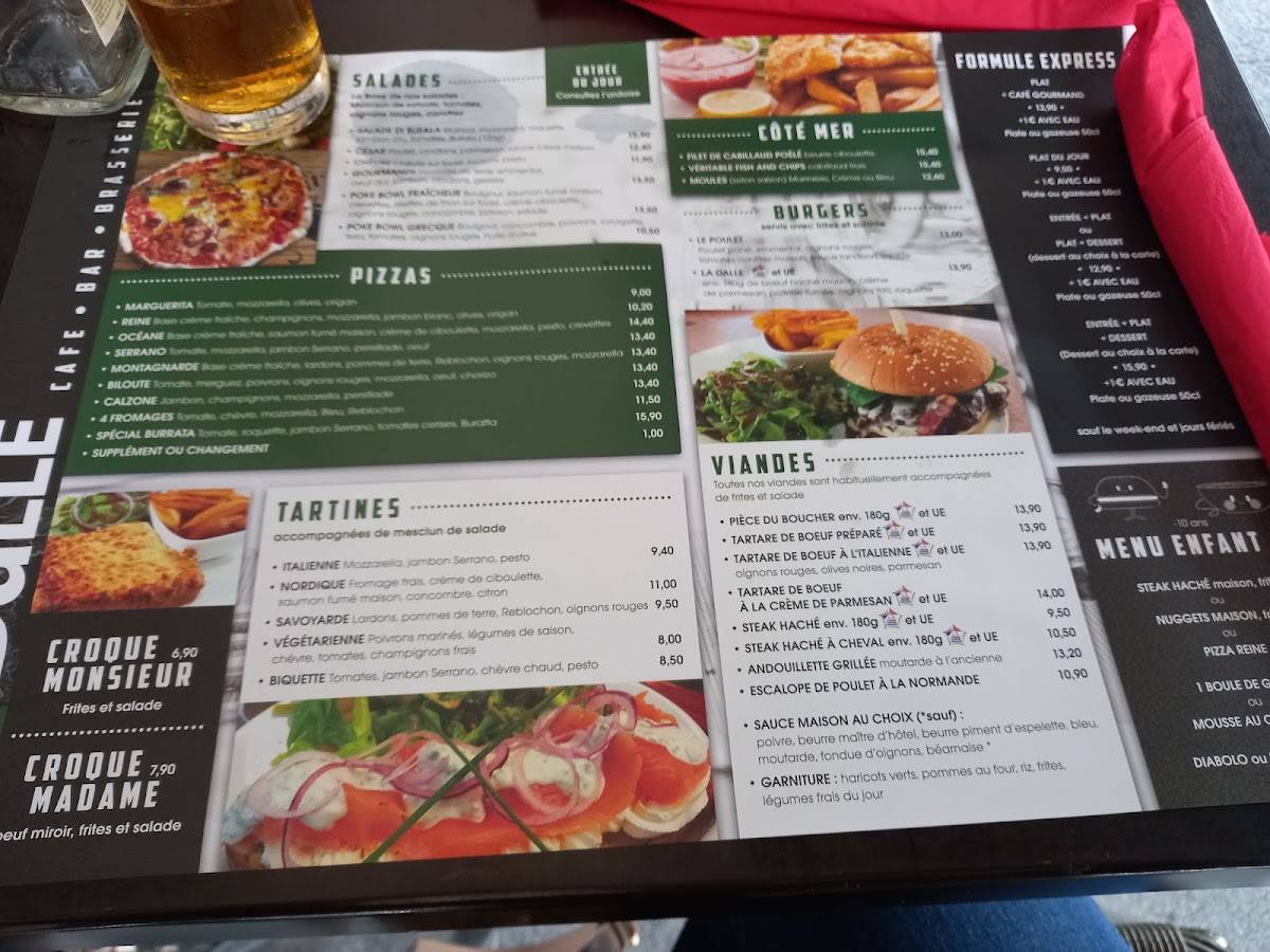 Menu de Brasserie La Dalle