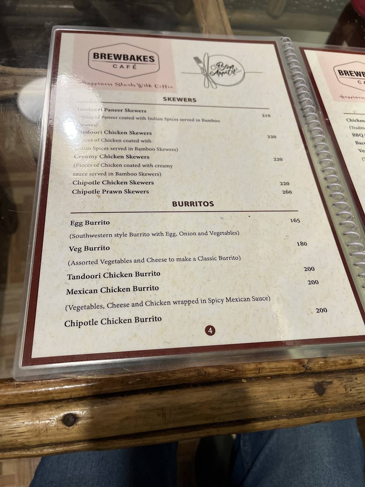 Brewbakes café and bistro menu