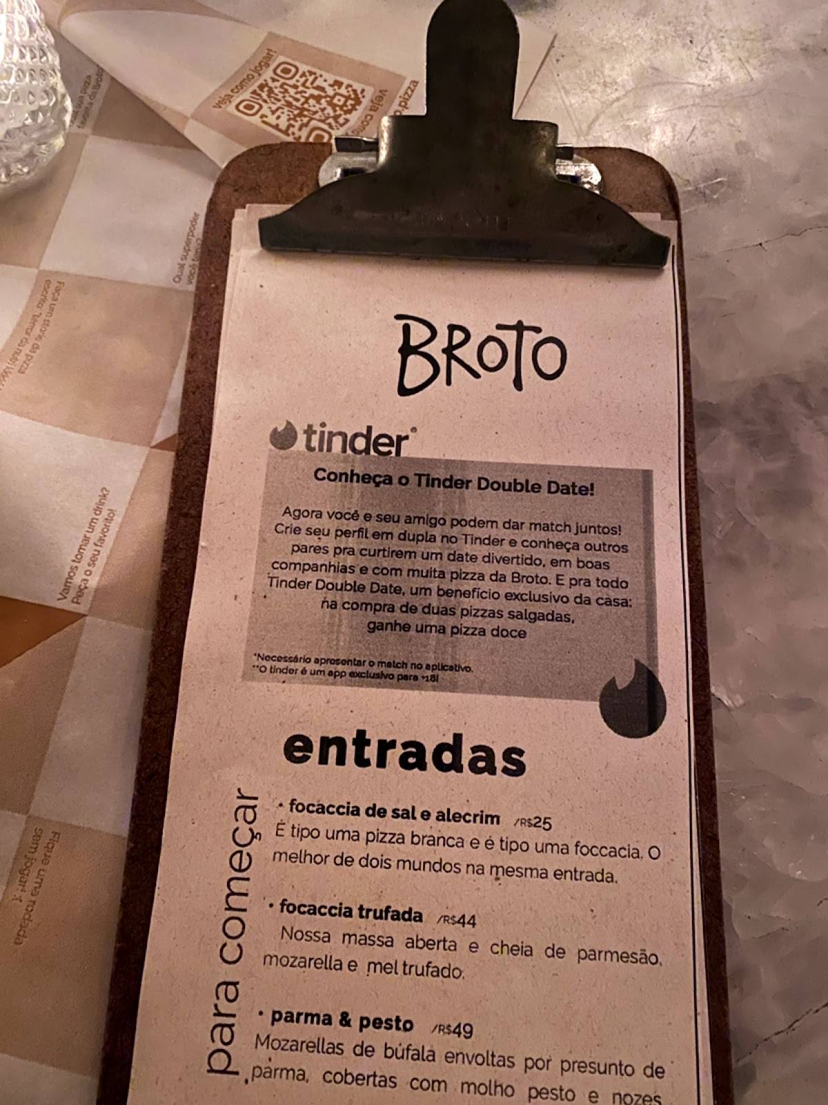 Broto Pizza cardápio