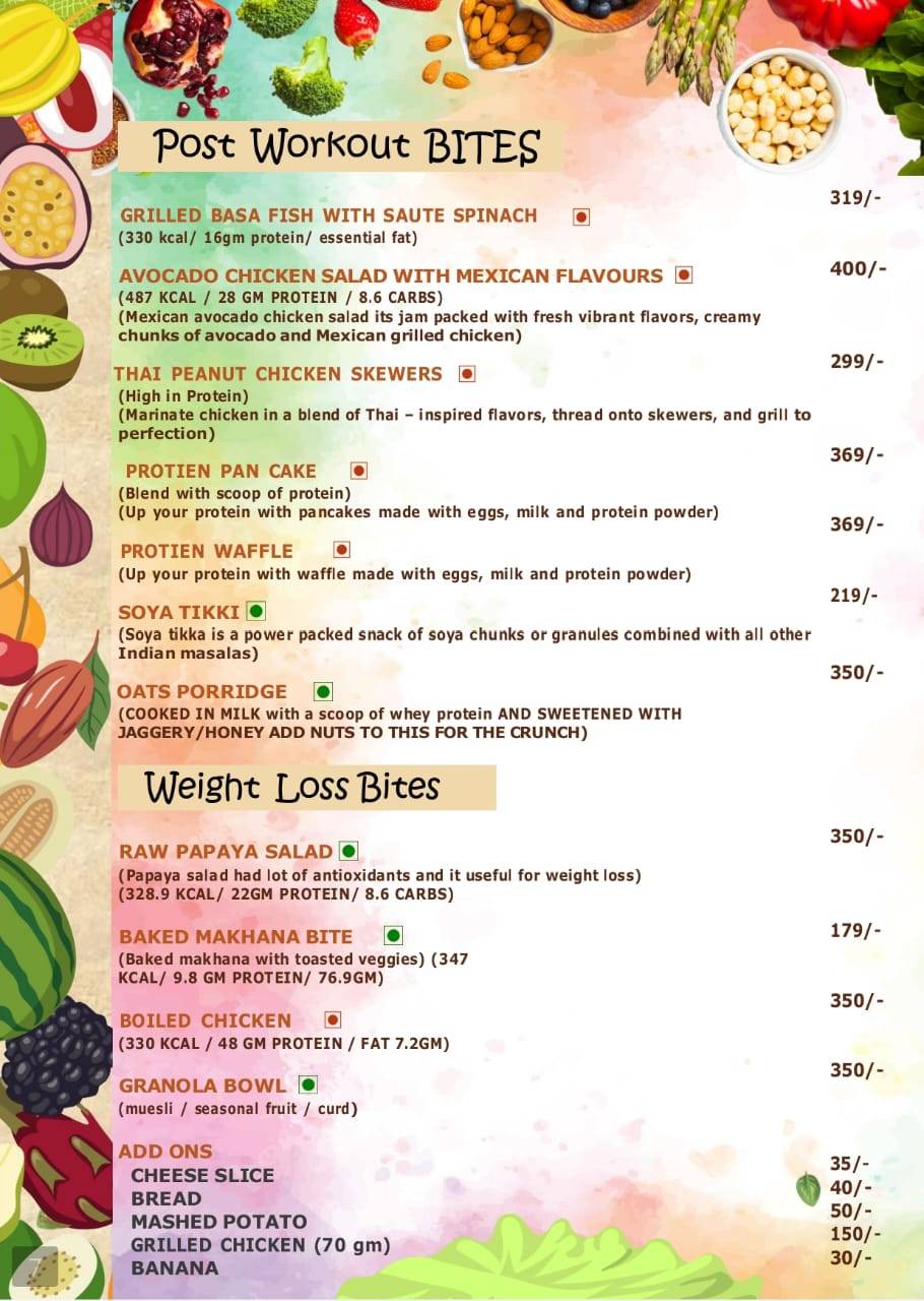 Brown Crunch menu