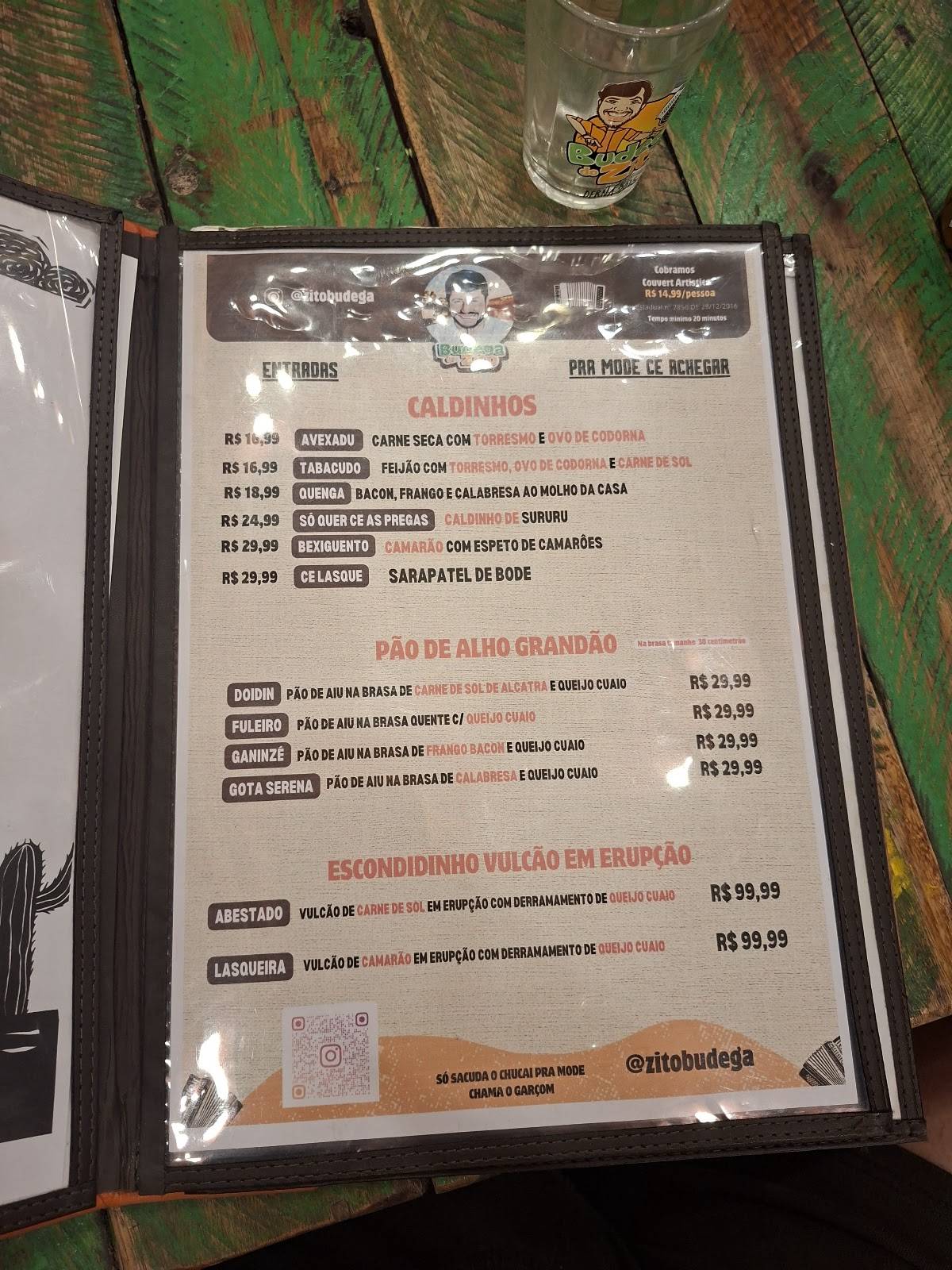 Budega do Zito cardápio