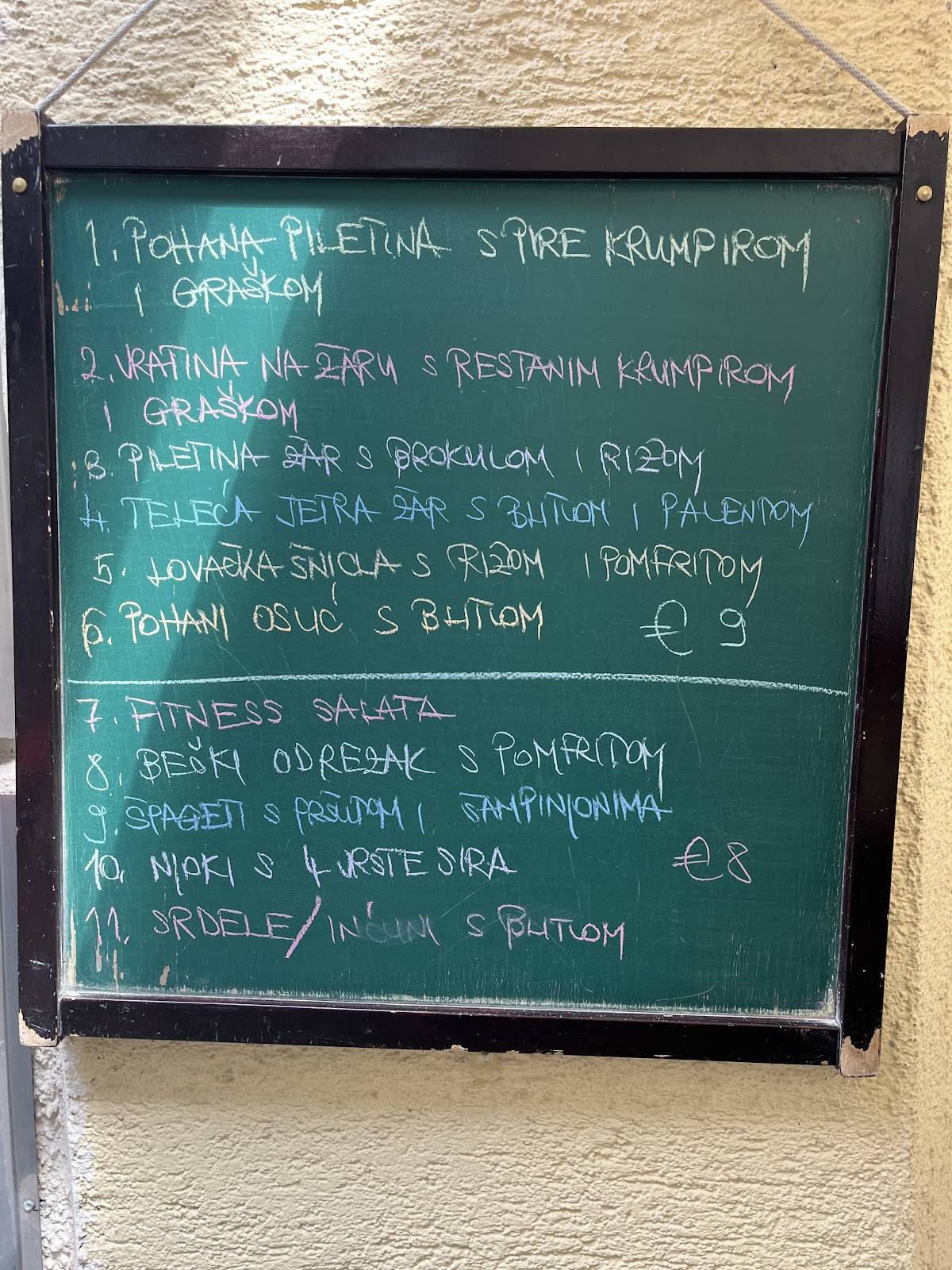 Menu di Buffet Nostalgija 