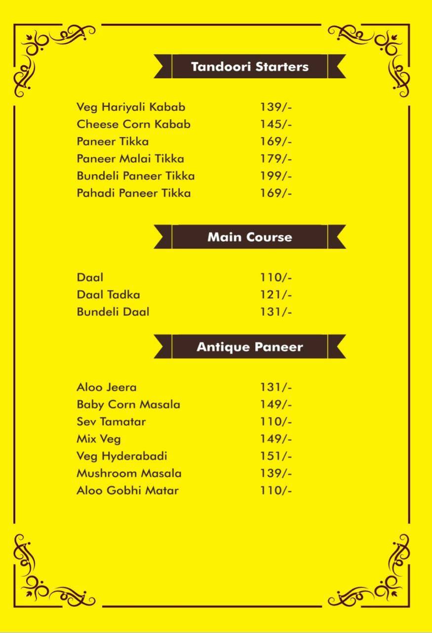 Bundeli Café & Restaurant menu