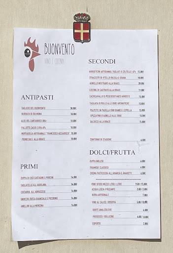 Menu di Ristorante Buonvento 