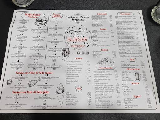 Menu di Pizza Factory di Roma 