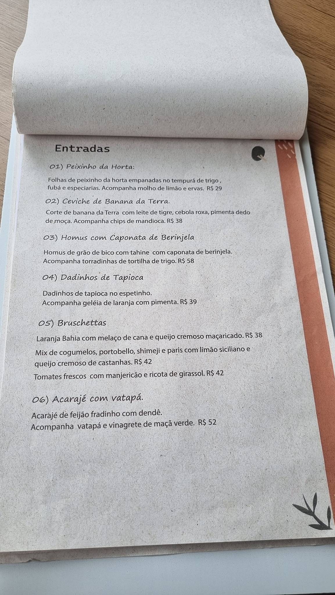 Buriti Vegetal cardápio