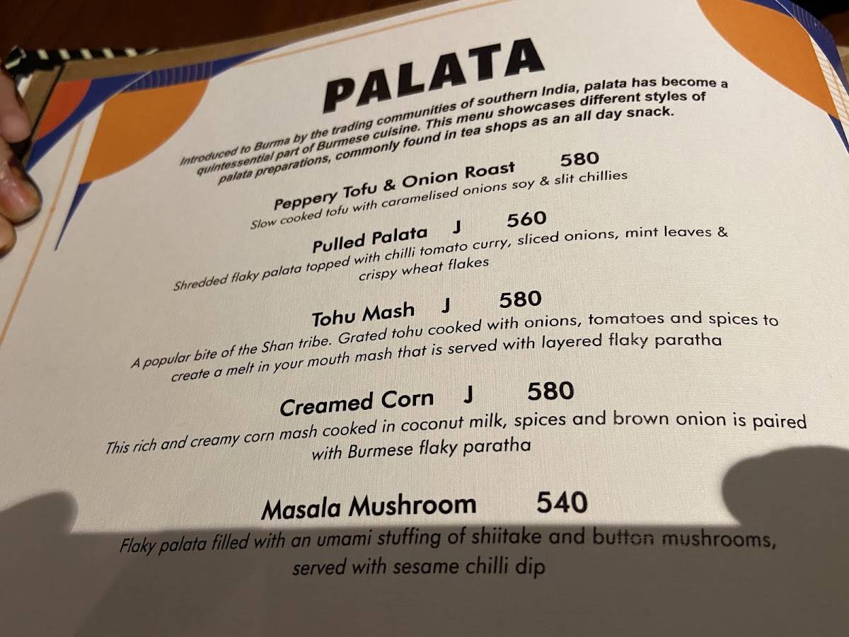 Burma Burma Restaurant & Tea Room menu