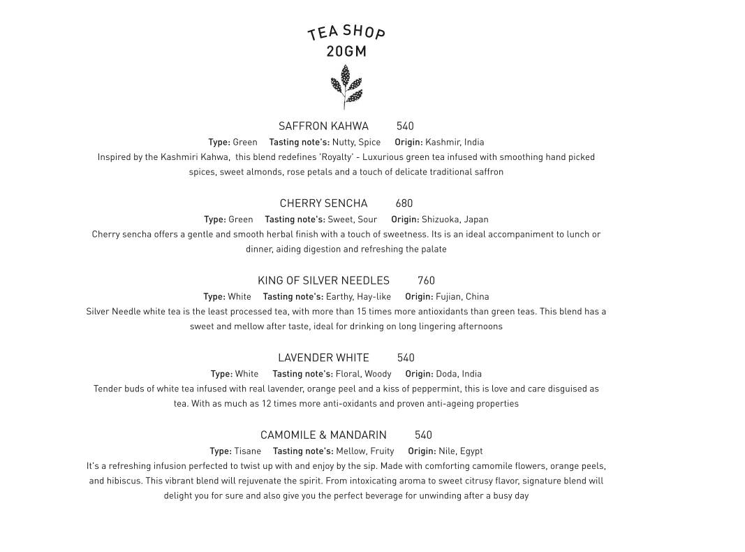 Burma Burma Restaurant & Tea Room menu