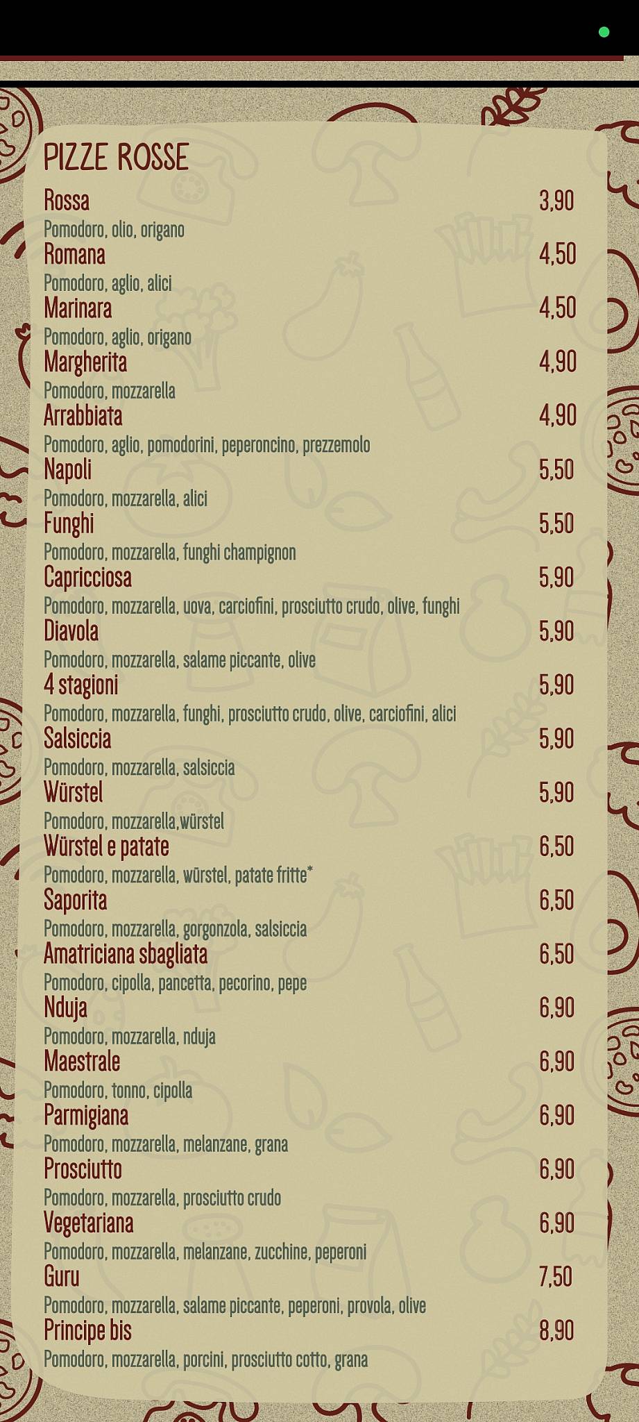 Menu di CHIAMALAPIZZA 