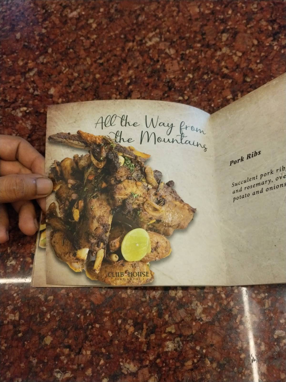 Club House Restaurant menu