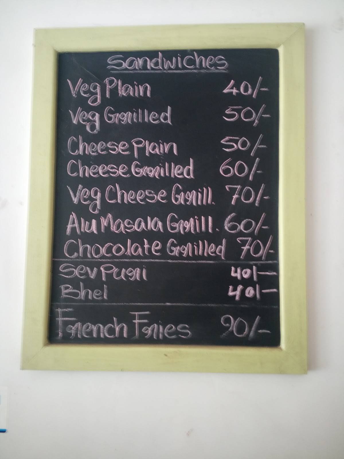 CNC Bakery menu