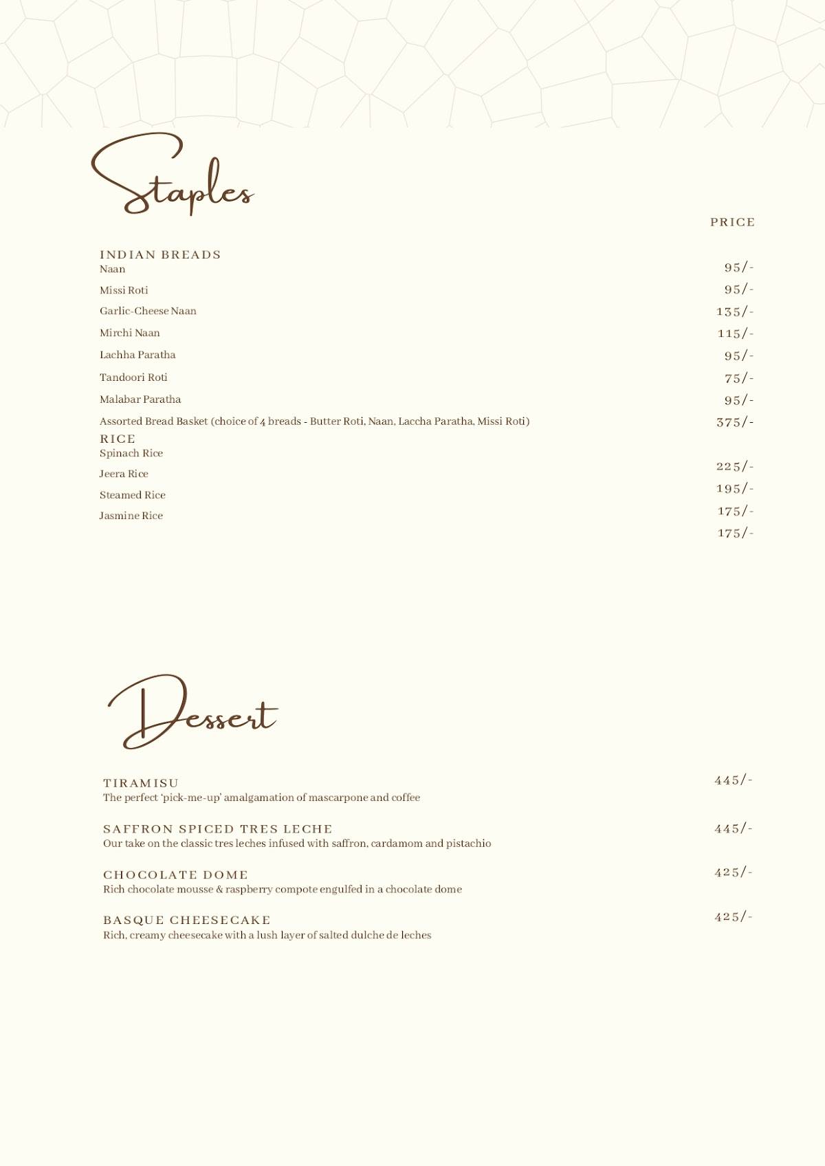 CO.SO (Cocktails & Socials) menu