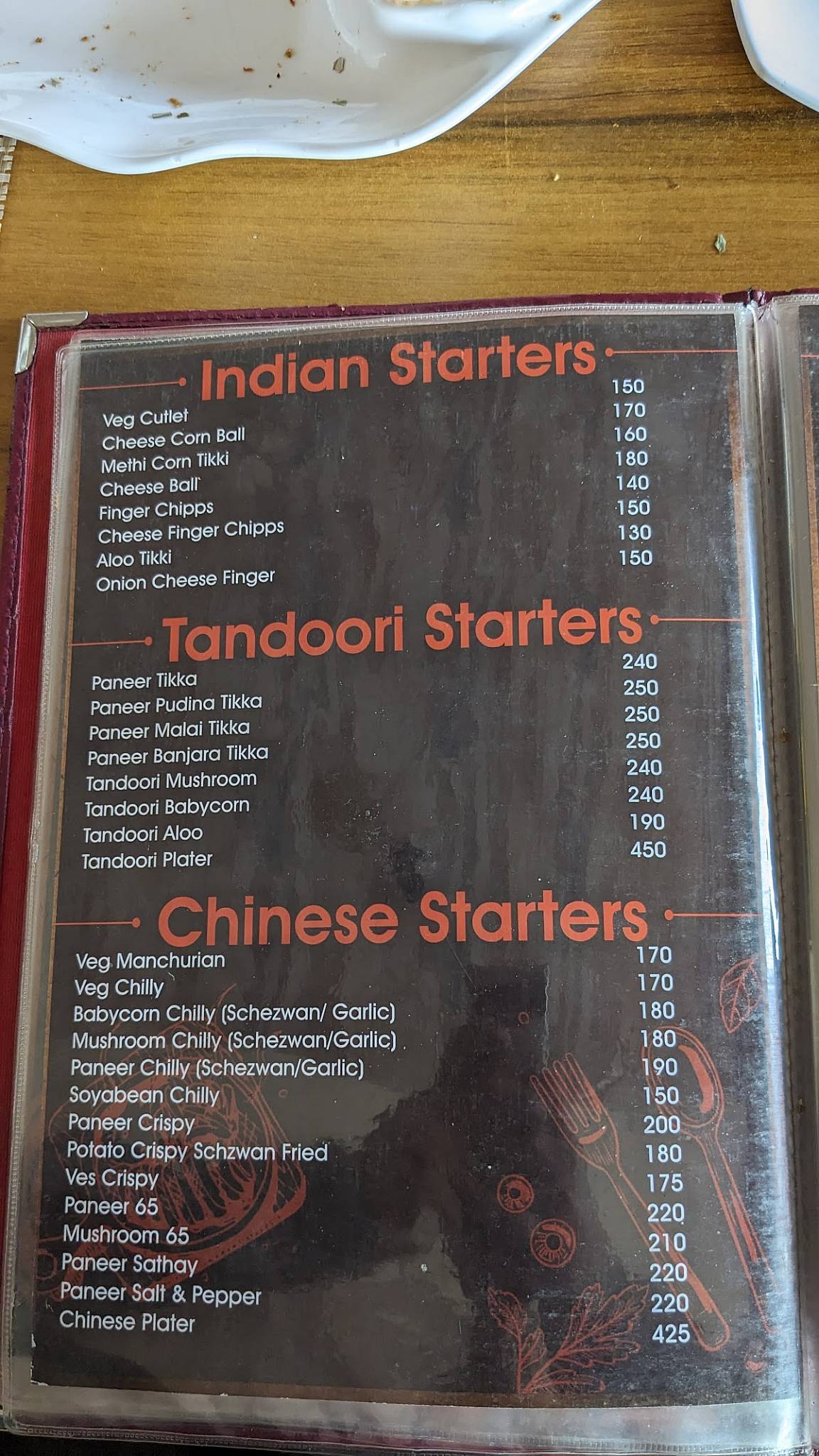 Cafe' 24 Veg Restaurant menu
