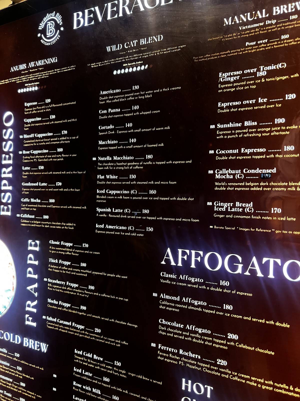 Blended Bliss - C Scheme menu