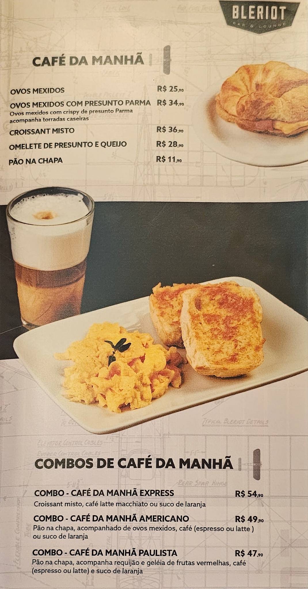 Bleriot Bar & Lounge - Terminal 2 cardápio