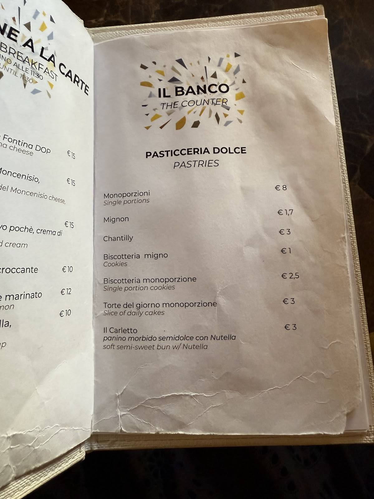 Menu di Caffè San Carlo 
