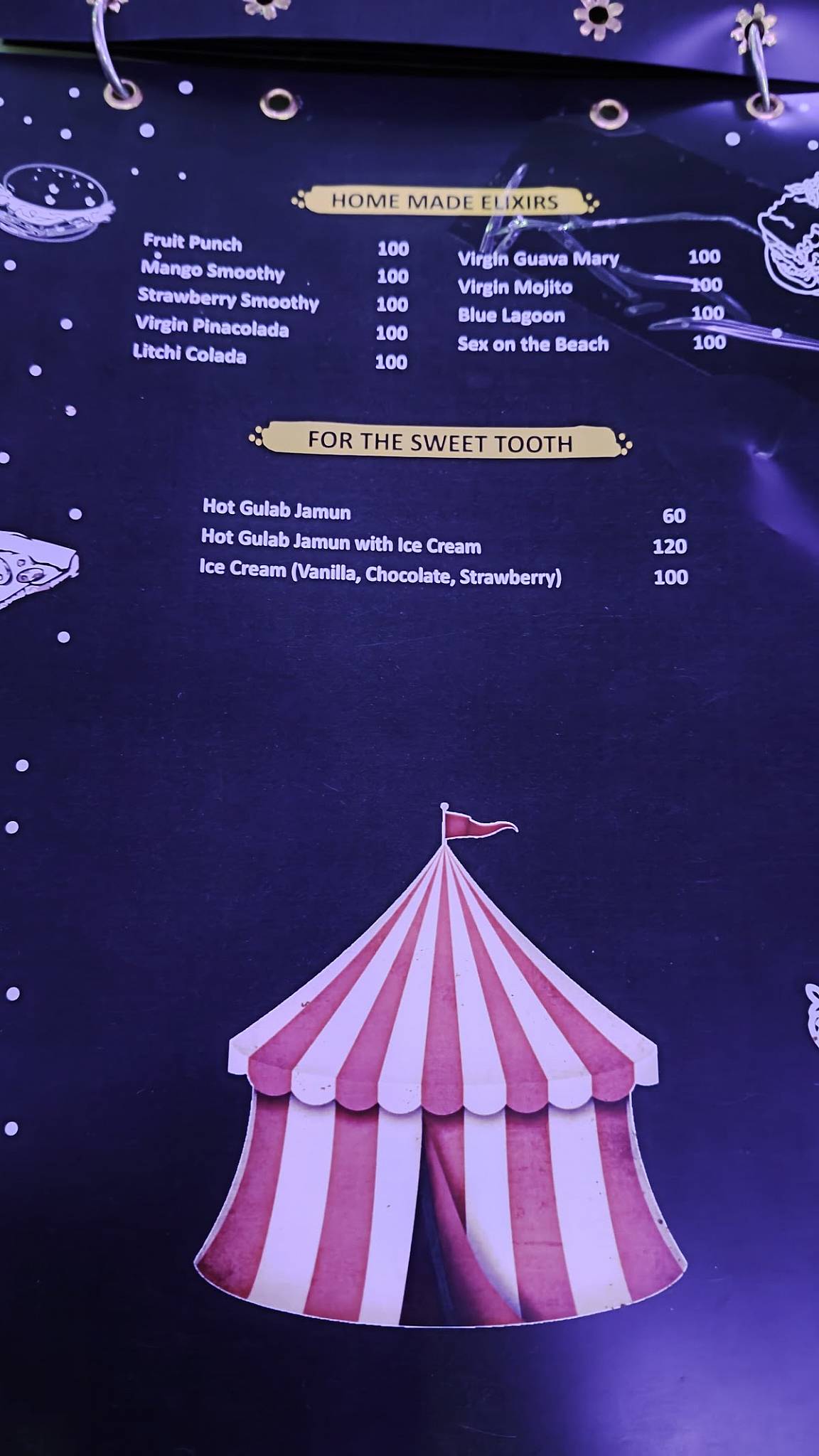 Carnival Cafe menu