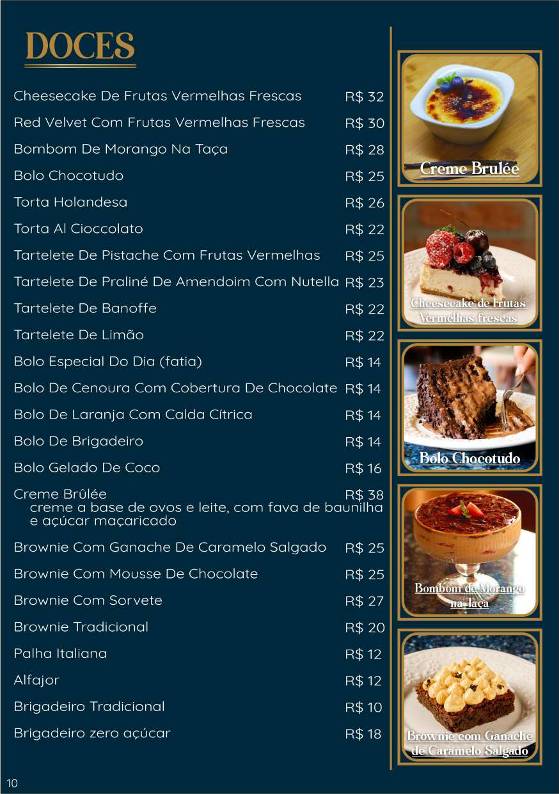 Café Fiori cardápio