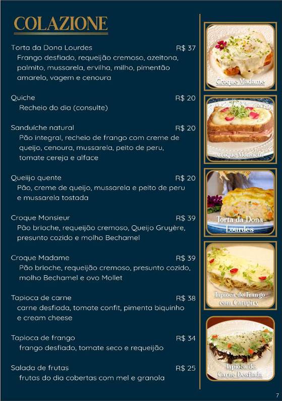 Café Fiori cardápio