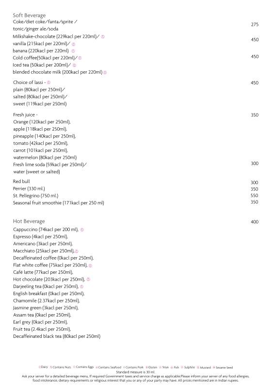 Cafe G - Crowne Plaza Today Gurugram menu