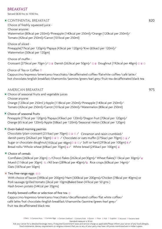 Cafe G - Crowne Plaza Today Gurugram menu