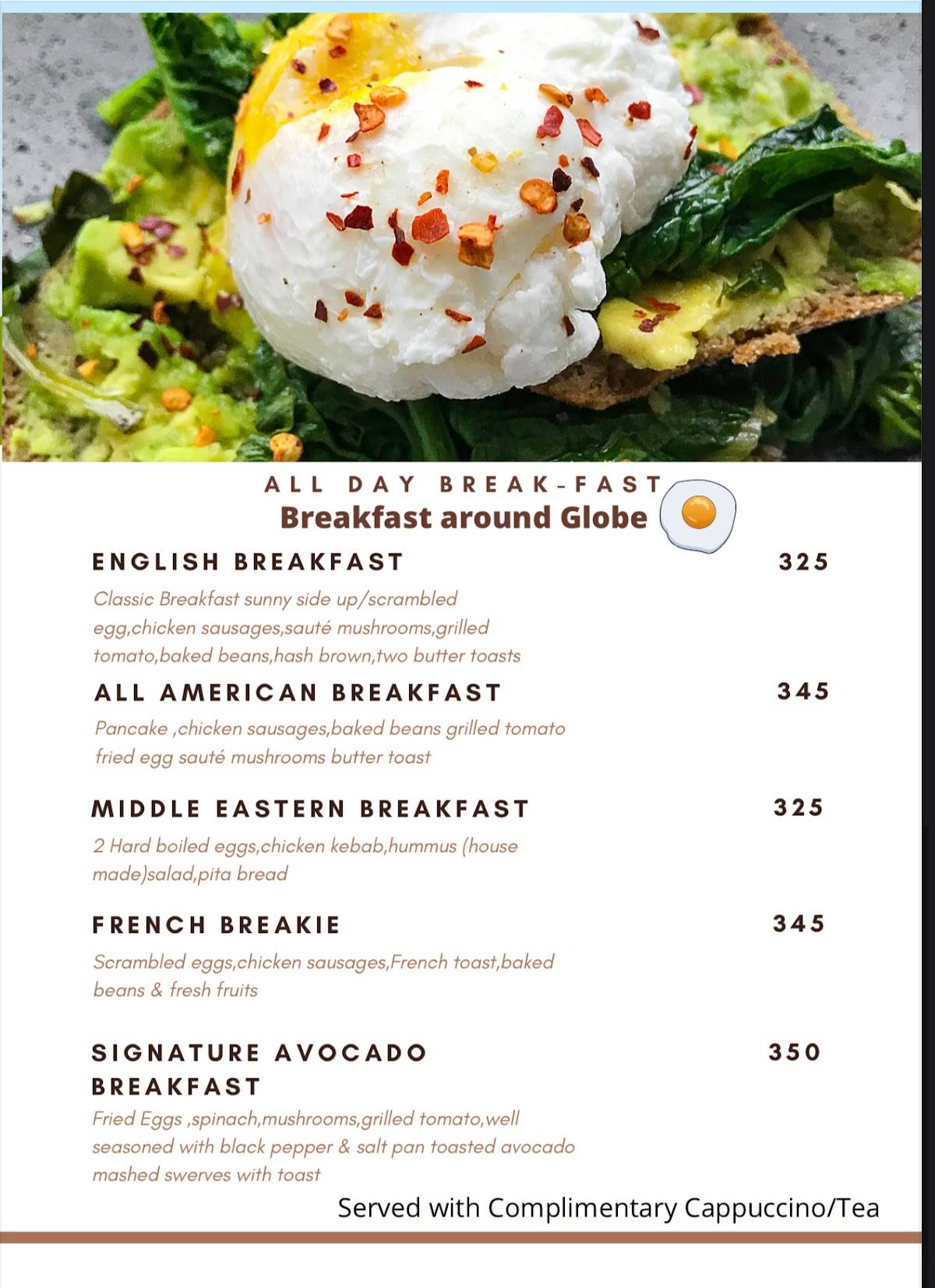 Garden House Café menu