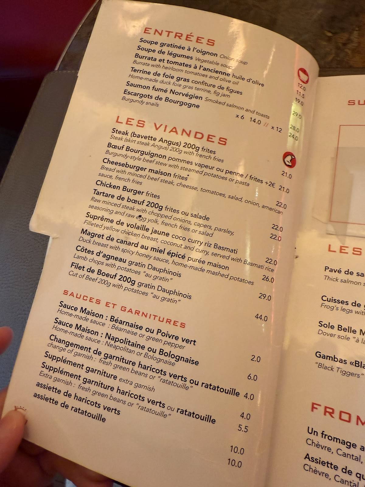 Menu de Café George V