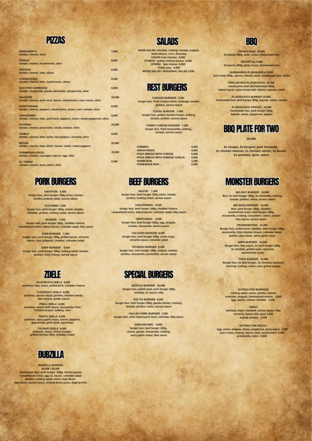 Menu di Cafe Haustor 