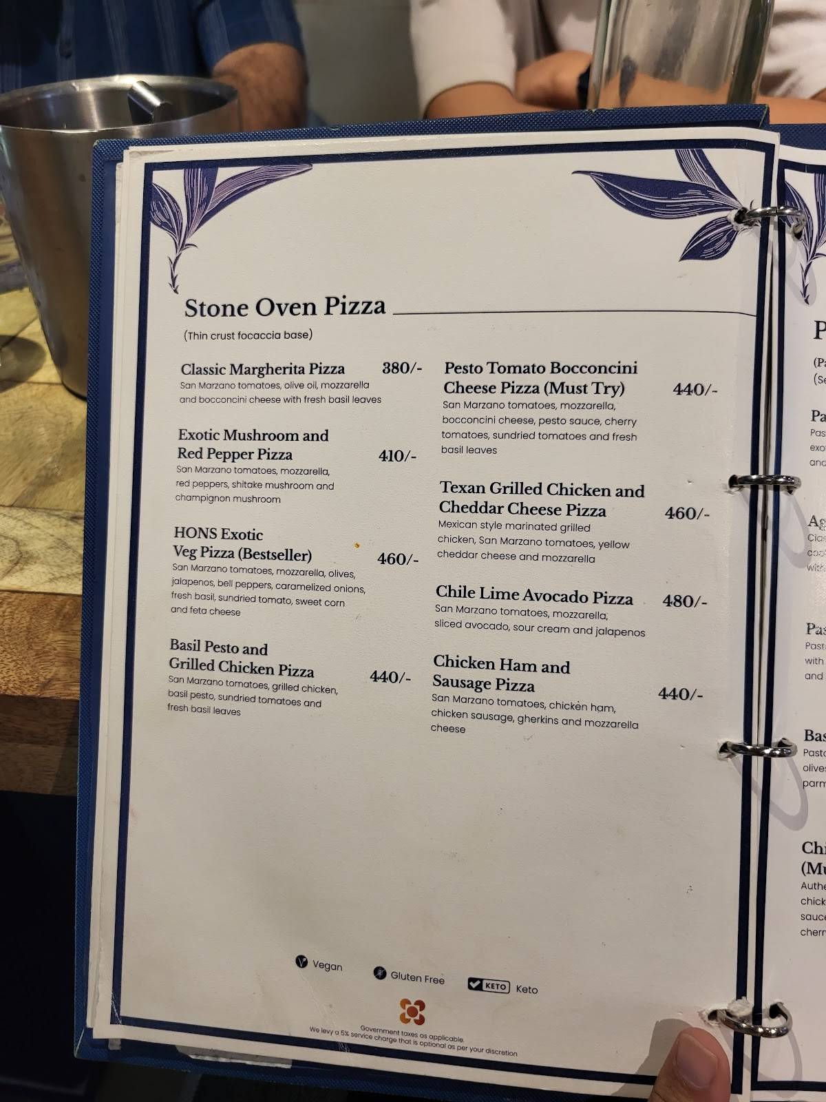 Cafe Hons- House of No Sugar menu