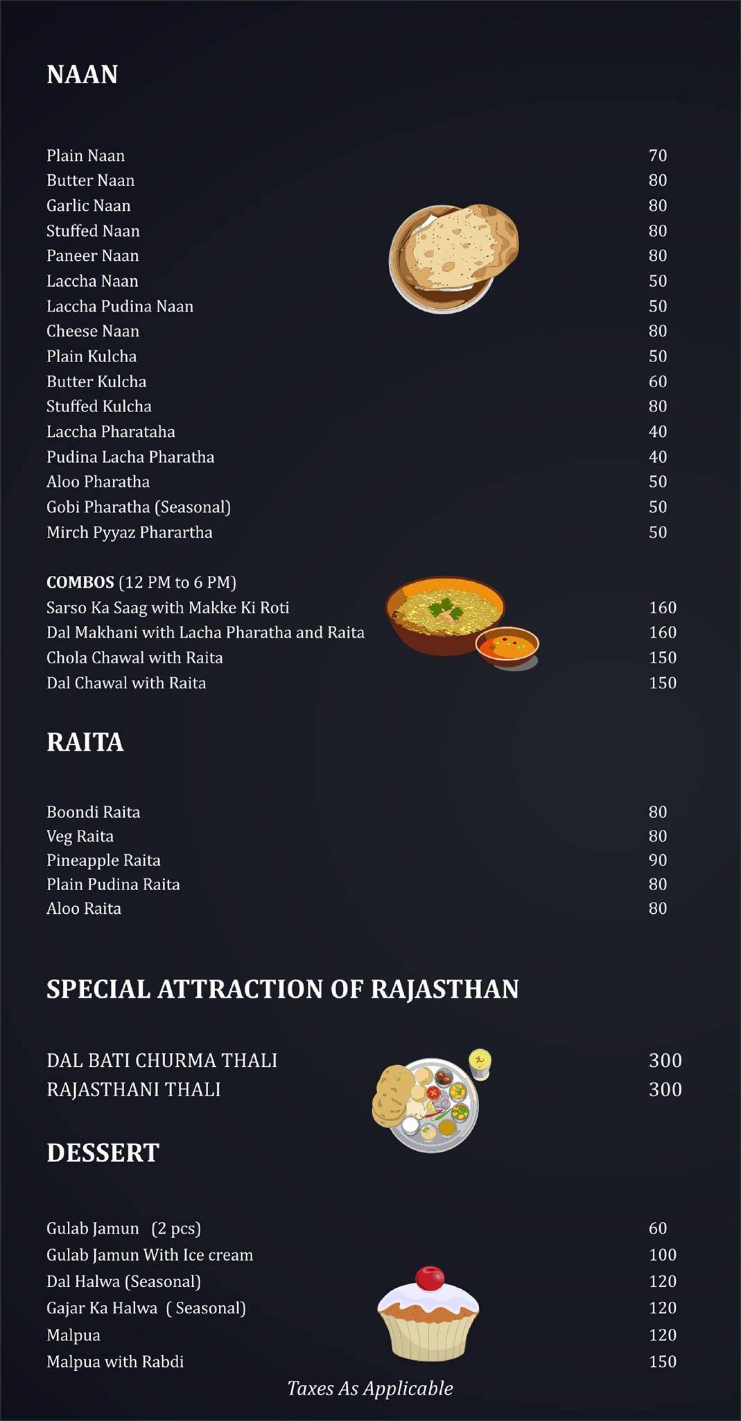 Hotel RR 62 menu