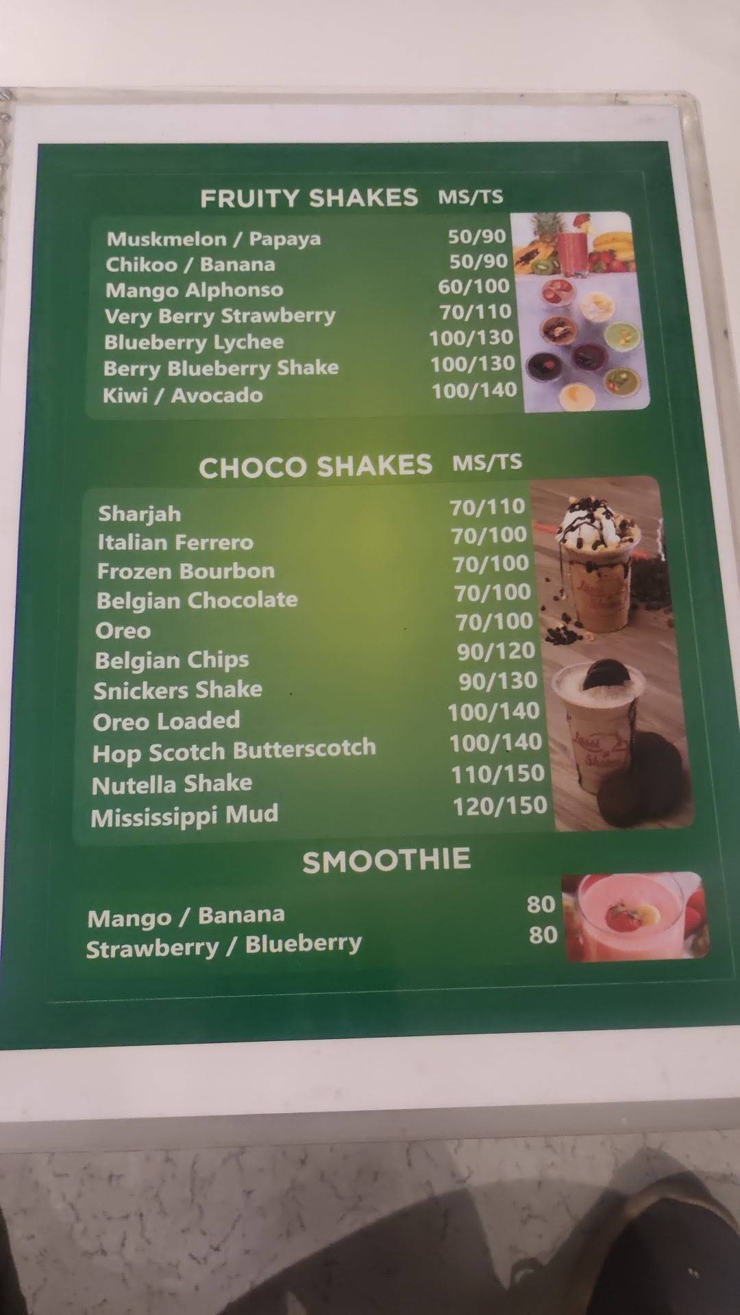 Lassi N Shakes menu