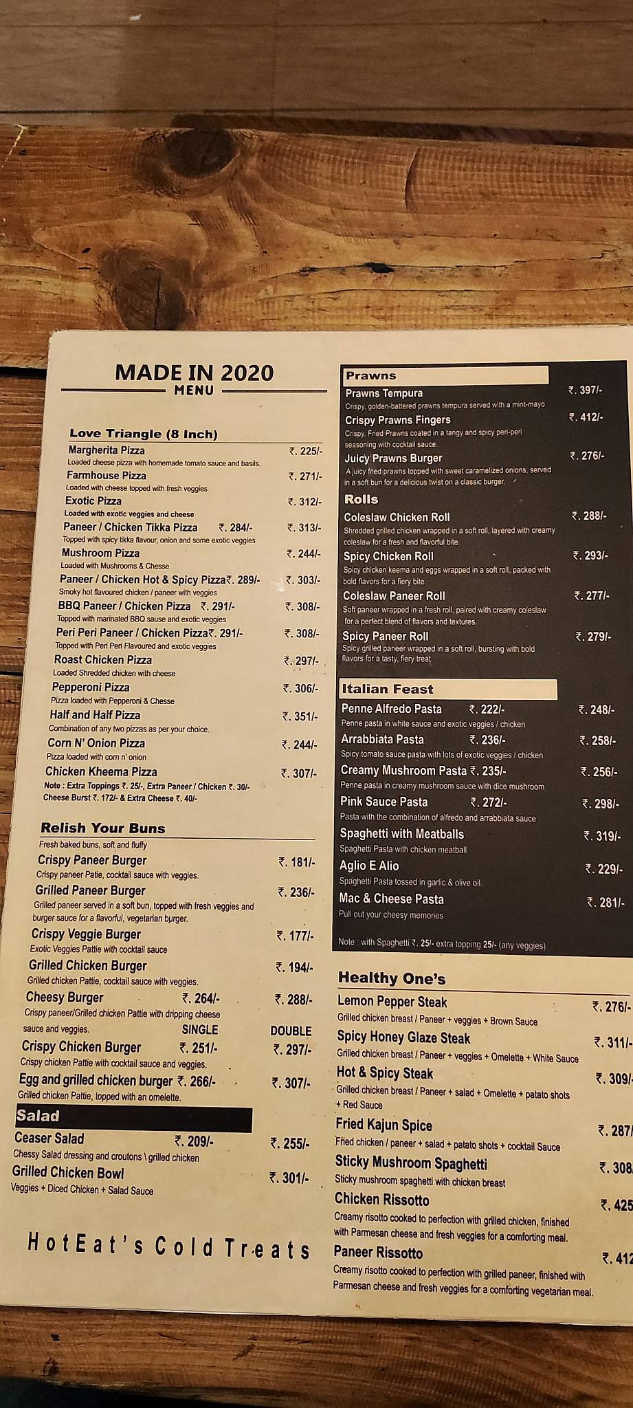 Cafe Made In 2020 menu