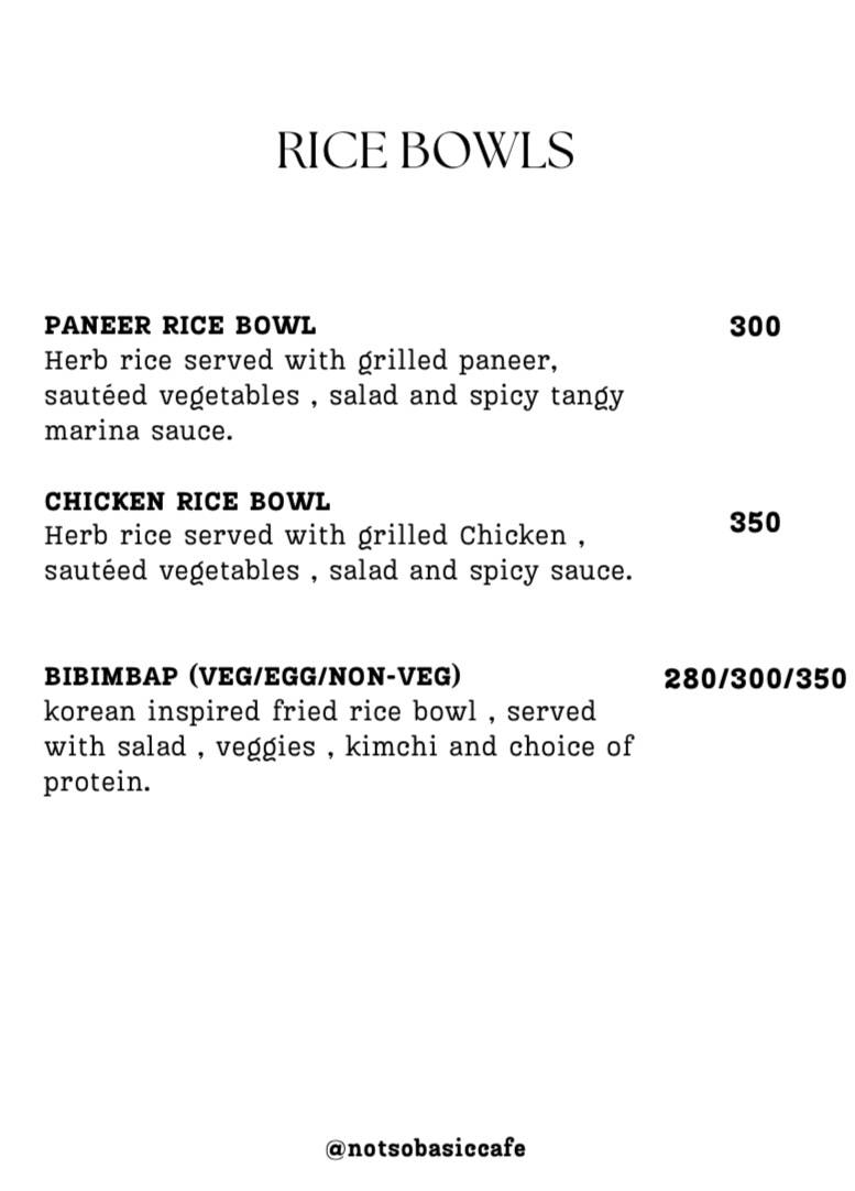 Not So Basic menu