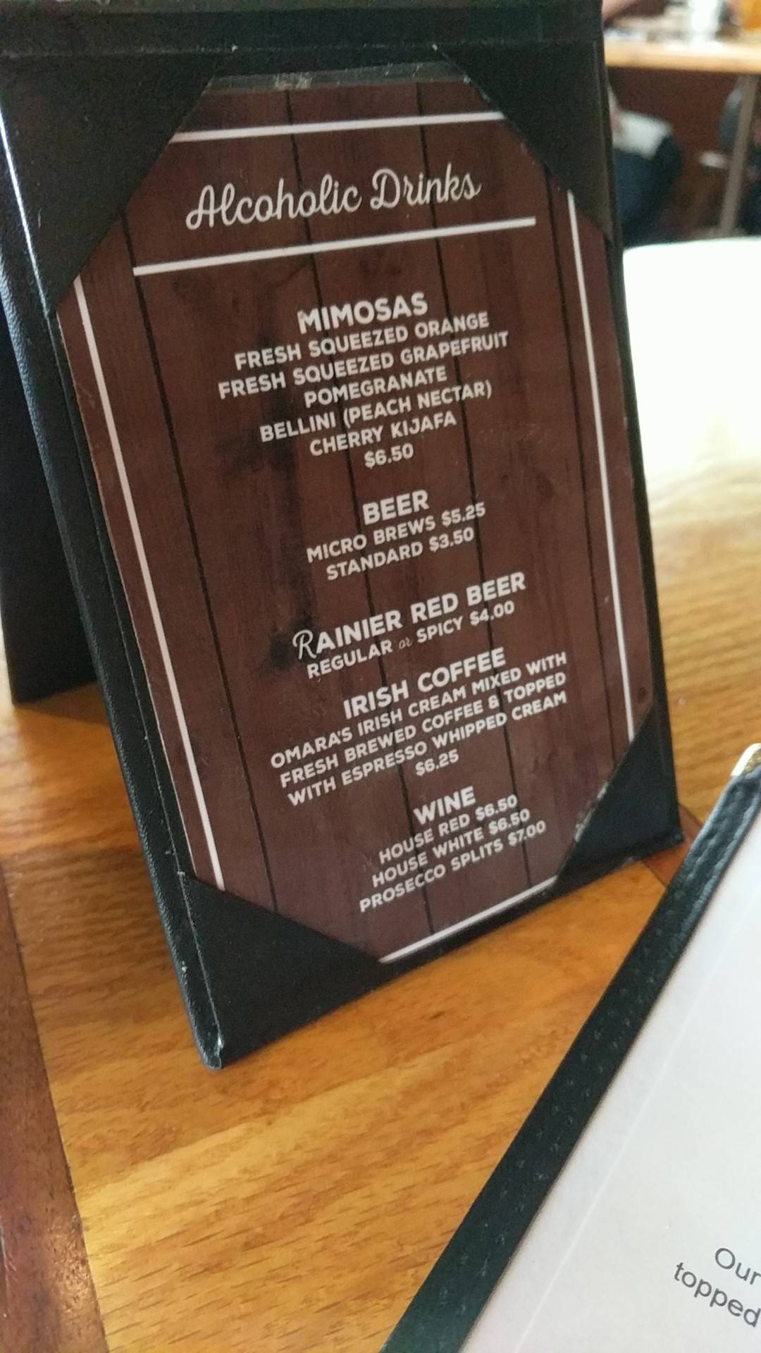 Menu at Oak Table Cafe, Sequim, 292 W Bell St