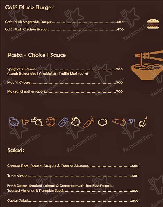 Café Pluck - Pullman New Delhi Aerocity menu