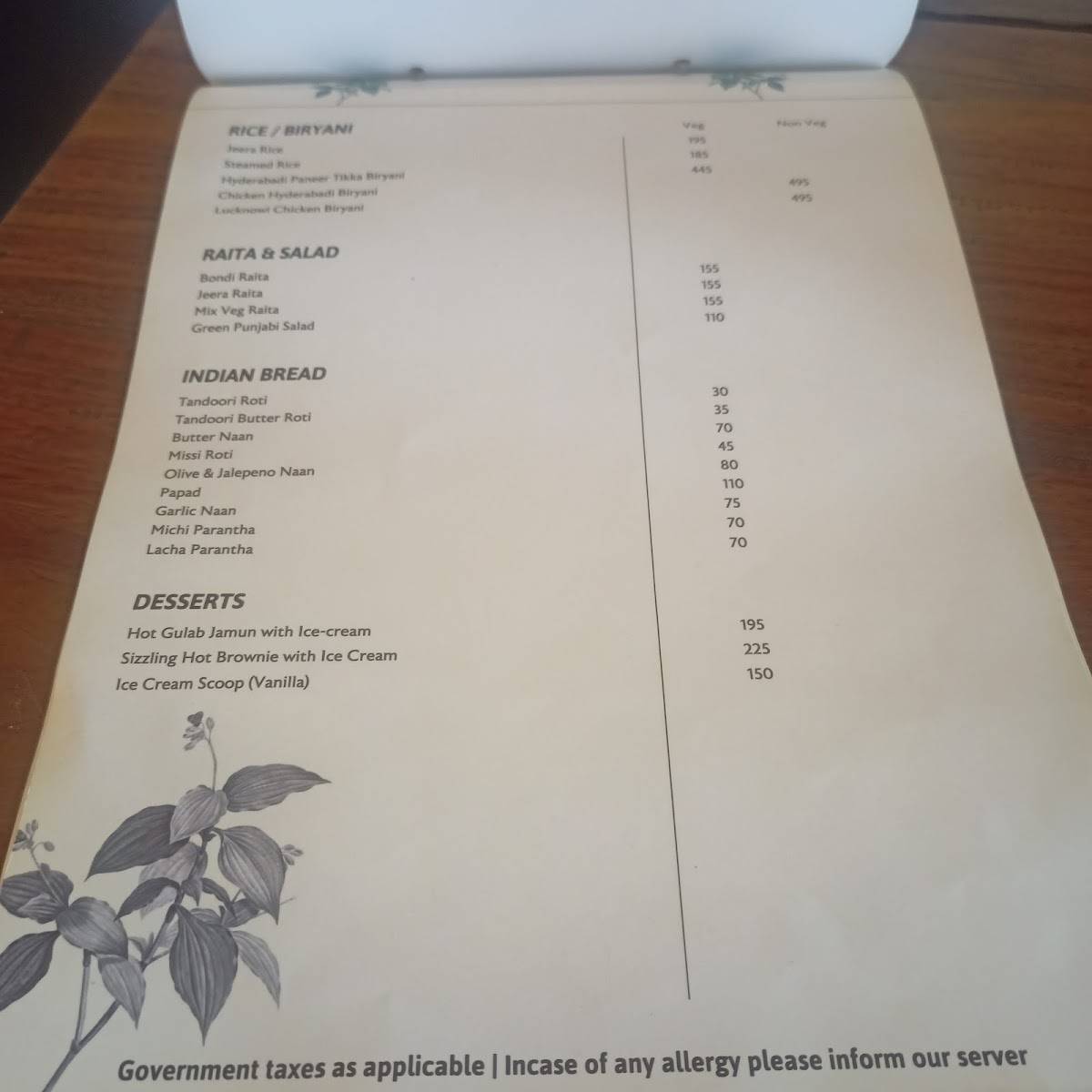 Pomodoro Cafe and Lounge menu