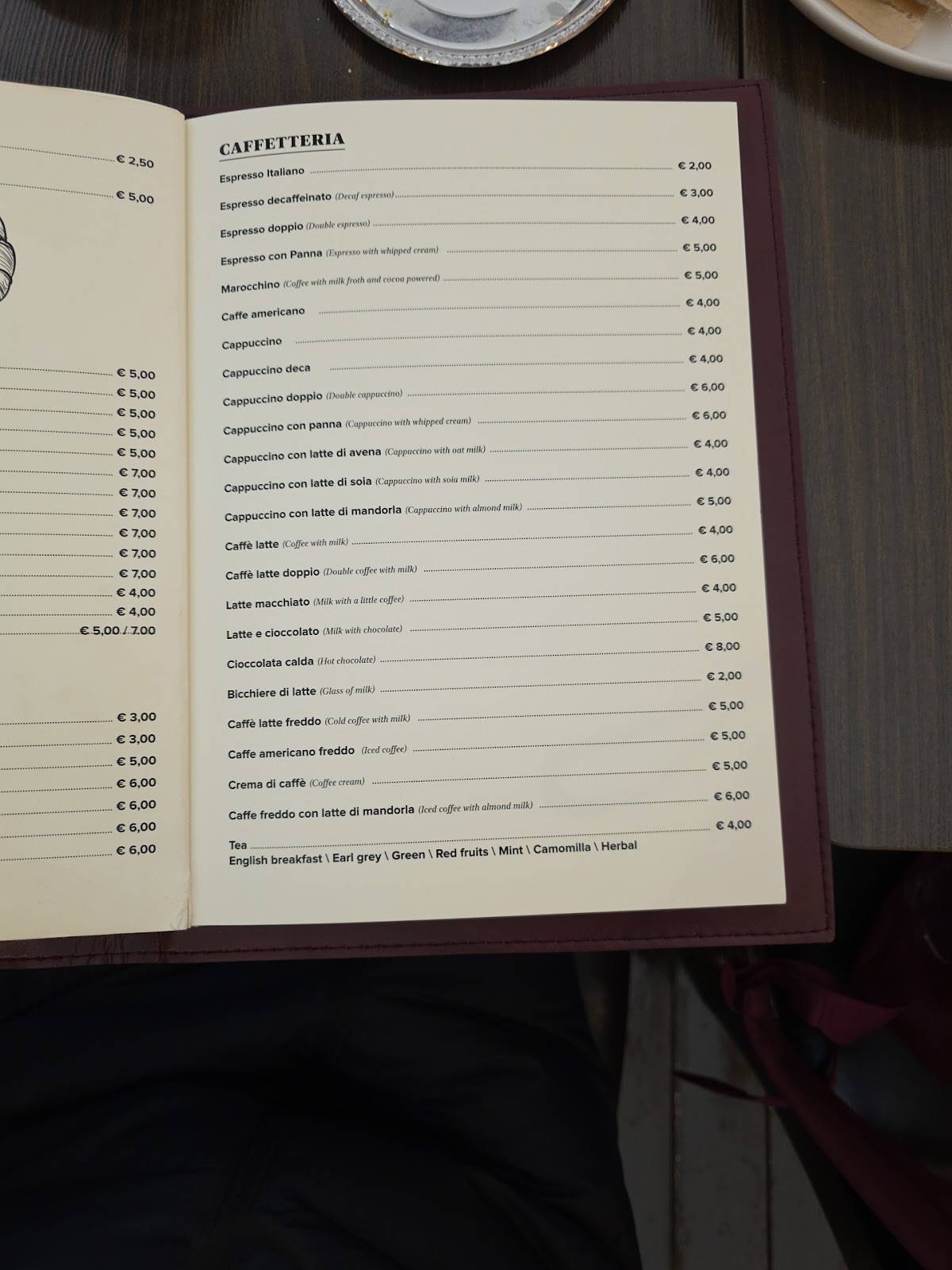 Menu di Ristocaffè 