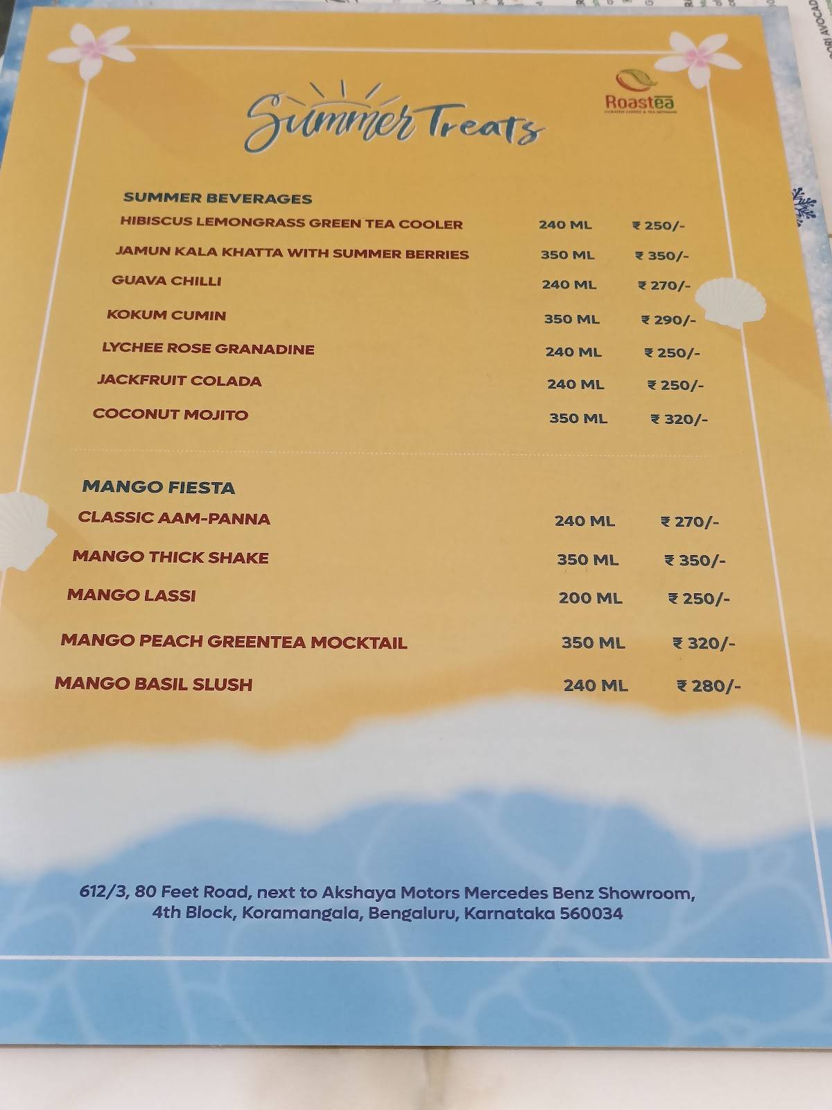 Roastea - Curated Coffee And Tea Artisans menu