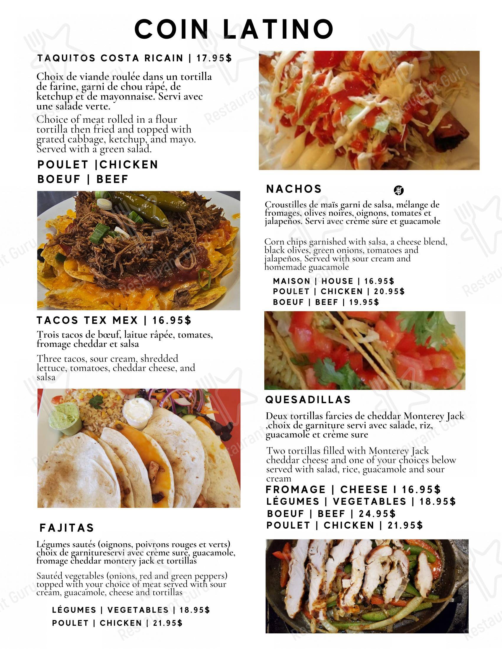 Menu pour Cafe Rouge desserts