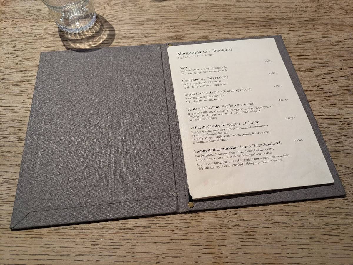 Menu de Sandholt
