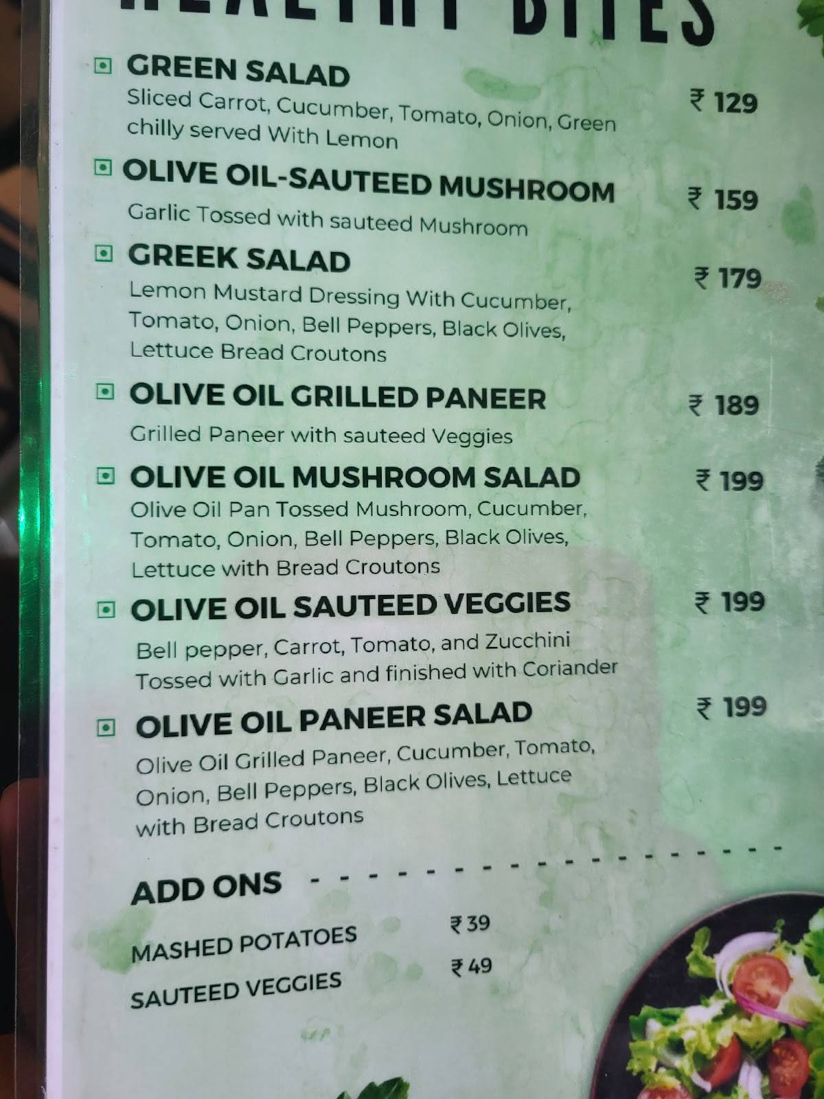 Cafe Tatva Berhampur menu